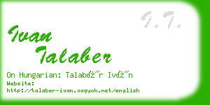 ivan talaber business card